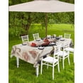 thumbnail image 4 of Fsddascl White Retro Rooster Outdoor Tablecloth - 60x84 Inch Rectangle Dining Table Cover, Watercolor Pastoral Animals Plaid Waterproof Outdoor Table Cloth with Umbrella Hole & Zipper for Patio, 4 of 7