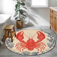 thumbnail image 3 of Round Rugs 3Ft, Lobster Coastal Round Area Rug Washable Indoor Throw Carpet, Summer Beach Coral Shell Nautical Vintage Small Non Slip Circle Rug for Bedroom Living Room Home Decor Aesthetic, 3 of 8