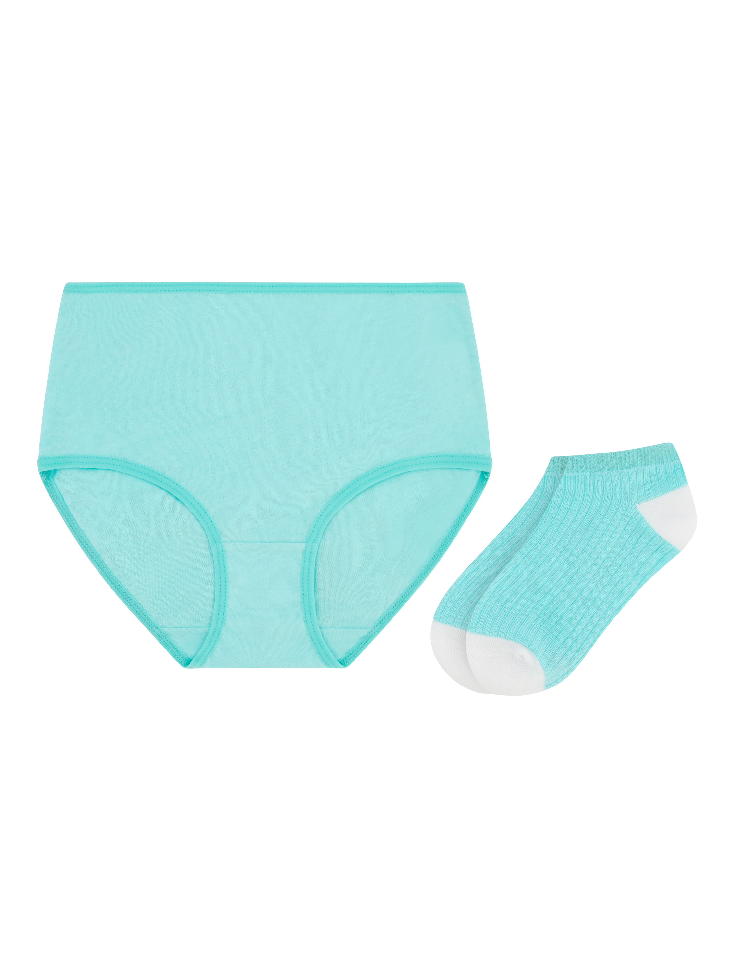 Wonder Nation Girls Cotton Underwear & Socks Bundle, 14-Pack, Sizes 4-16