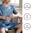 thumbnail image 4 of Ropa de casa de talla grande para hombre, pantalones cortos de manga corta de seda helada, pijamas para estudiantes, versión coreana con letras holgadas 3xl de manga corta de dos Pi, 4 of 5