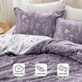 thumbnail image 3 of Juego de edredón Bedsure Twin, color morado grisáceo con estampado floral, 3 of 7