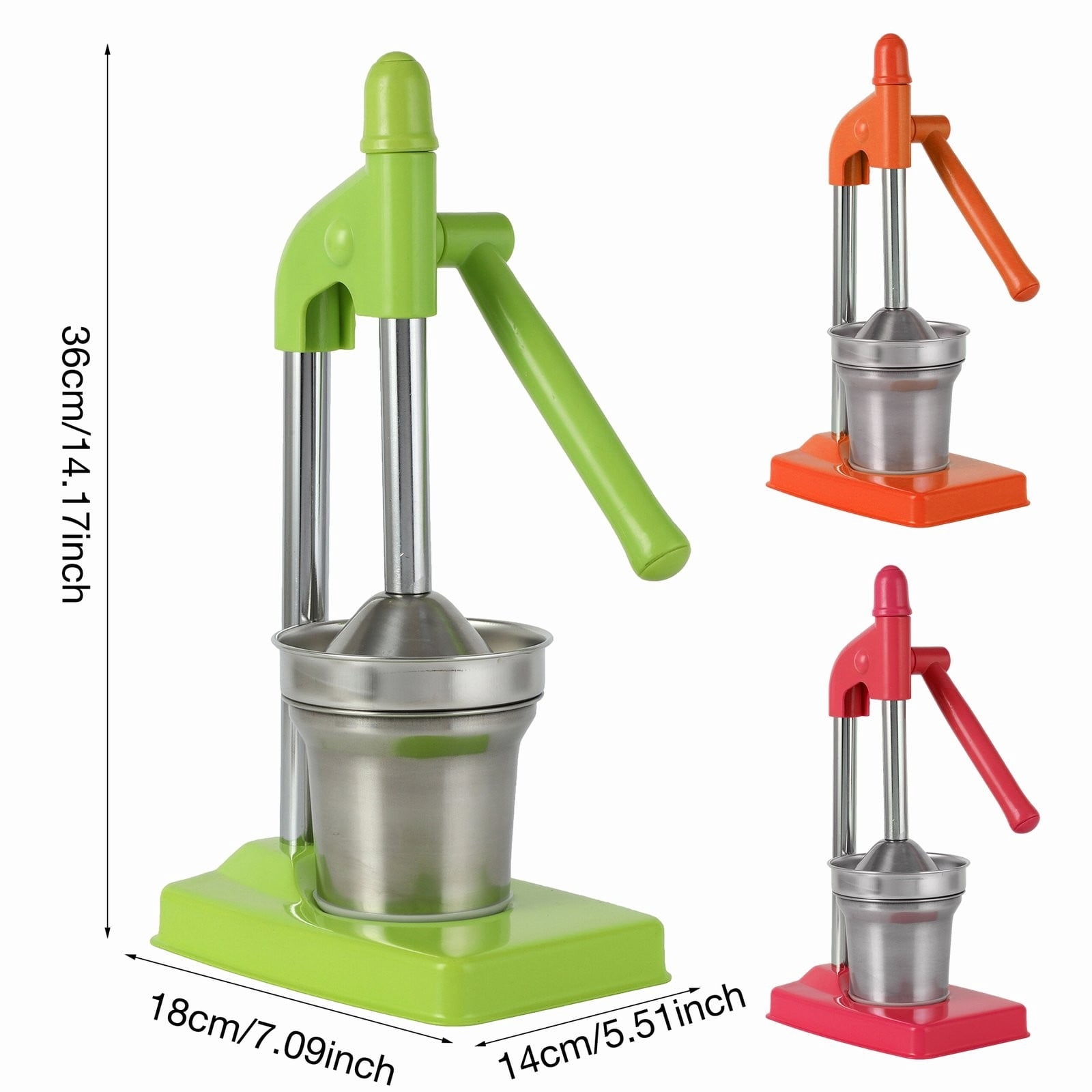Centrifugal Juicer, Fdelink Stainless Steel Juicer Extra Large Commercial Grade Manual Hand Countertop Squeezer for Fresh Orange Juice