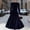 A352 Navy, variant on Women's Vintage Velvet Midi A-Line Dress Crew Neck Puff Long Sleeve High Waist Pleated Swing Flare Evening Cocktail Party Formal Elegant Modest Dress