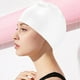 thumbnail image 1 of Watertight Swim Cap Resin Stretchy Mesh Texture | Adult Hydrodynamic Performance | Hair & Ear Protection | Soft Durable Material | Fits Long & Short Hair | 19x22cm | White Gray, 1 of 6