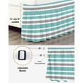 thumbnail image 3 of Cyan Turquoise Bed Skirt California King Size 18" Drop Gray White Geometric Stripes Ruffled Wrap Around Bed Skirts Adjustable Elastic Bedskirt Dust Ruffle for California King Size Bed, 3 of 7