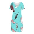 thumbnail image 5 of YuXingFu Plus Size Women's Dress Sexy Dresses - Floral, V-Neck, Short Sleeve, Midi for 2026 Light Blue M, 5 of 8