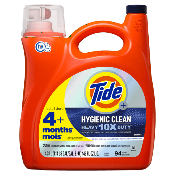 Tide Laundry Detergent Liquid 2X Low Suds Original HD Hygienic Clean
