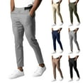 thumbnail image 1 of AnuYalue Pantalon Habillé pour Homme Coupe Ajustée Chino Extensible Pantalon Décontracté Extensible Fuselé Pantalon Uni Brun P, 1 of 7