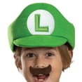 thumbnail image 2 of Accesorios de disfraz: sombrero y bigote de Luigi para niños, 2 of 3