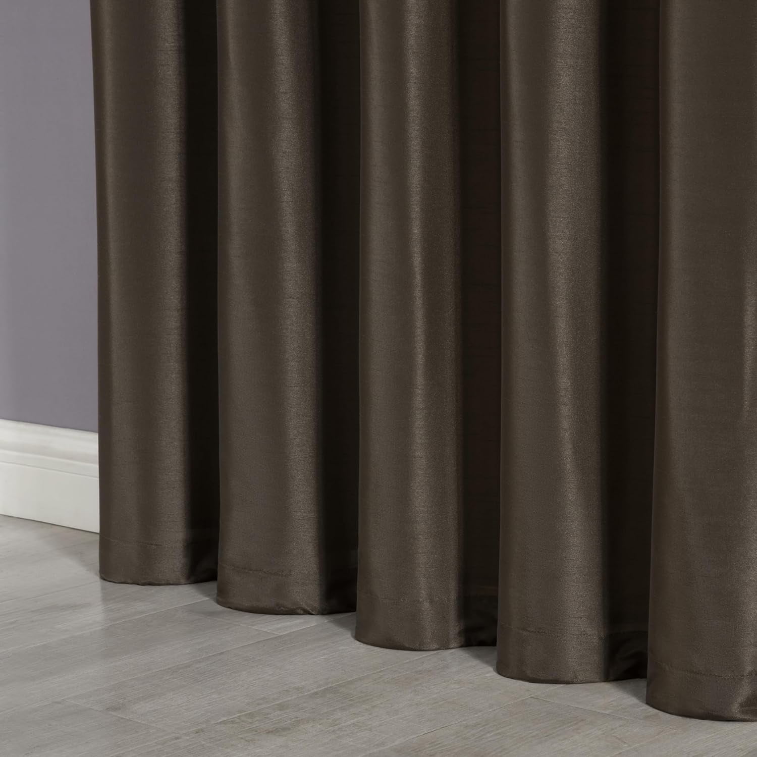 Chezmoi Collection Royal 4-Piece Jacquard Floral Window Curtain Set, Coffee/Gold