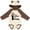 Natural & Brown w Ears, variant on I'm Grandpa's Lil' Caddy Golf for Kids Boys or Girls Long Sleeve Baby Bodysuit