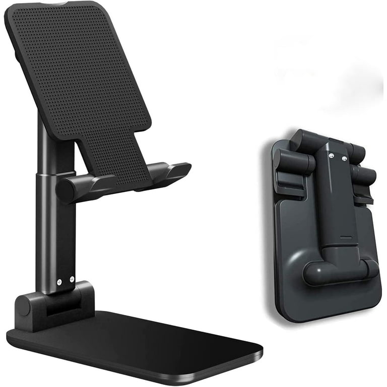 Basics Adjustable Cell Phone Desk Stand for iPhone and Android, Black