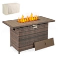 thumbnail image 1 of Costway 44.5" Propane Fire Pit Table with Metal Slatted Tabletop & Stainless Steel Burner Brown, 1 of 10