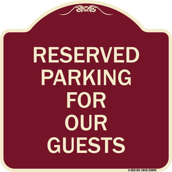 SignMission Designer Series Sign - Reserved Parking for Guests | Burgundy 18" X 18" Heavy-Gauge Aluminum Architectural Sign | Protect Your Business & Municipality | Made in the USA