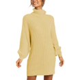 thumbnail image 3 of Puntoco suéter moda mujer sólido manga larga suéter vestido cuello alto suéter vestido jersey liquidación de Navidad Puntoco Puntoco-1113, 3 of 8