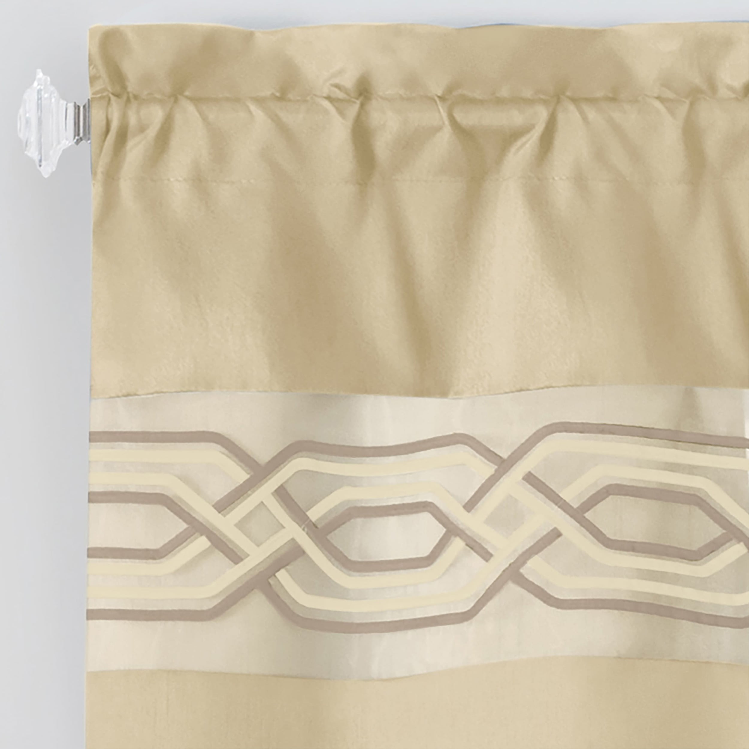 Achim Paige Rod Pocket 5 Piece Light Filtering Curtain Set, Tan, 55" x 84"