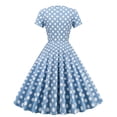thumbnail image 4 of Prime Day Sales Today 2025!GaThRRgYP Geometric Print Short Sleeve Crew Neck Dress-Abstract Art,Women Fashion Casual Sexy Summer V- Neck Asymmetric Collar Polka Midi Dress, 4 of 8