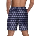 thumbnail image 3 of Sigee Purple and Blue Squares Print Mens Swim Trunks with Compression Liner Quick Dry Swim Stretch Beach Shorts with Pockets,S-3XL, 3 of 7