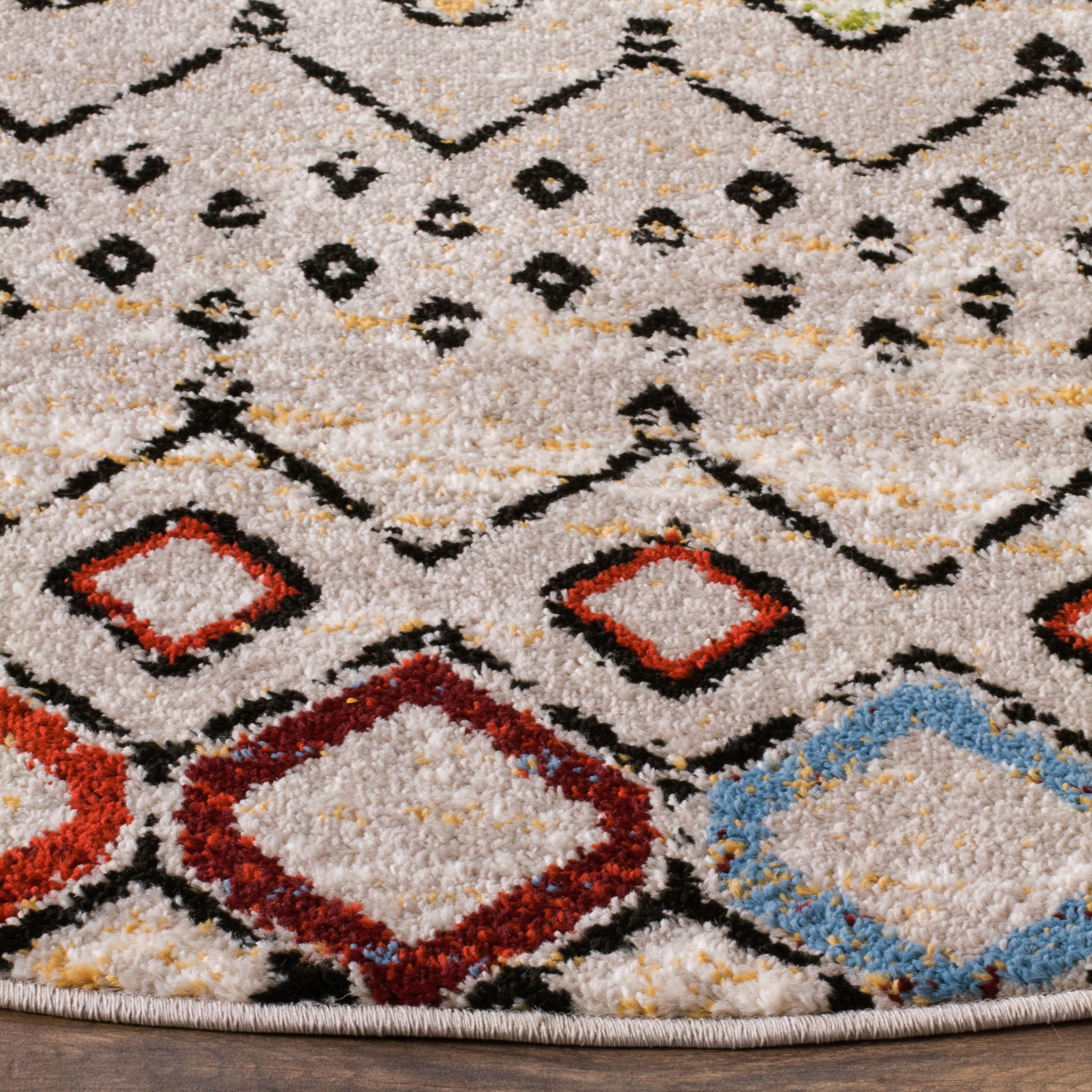 Safavieh Amsterdam Gladwin Geometric Area Rug, Light Gray/Multi, 12' x 12' Round