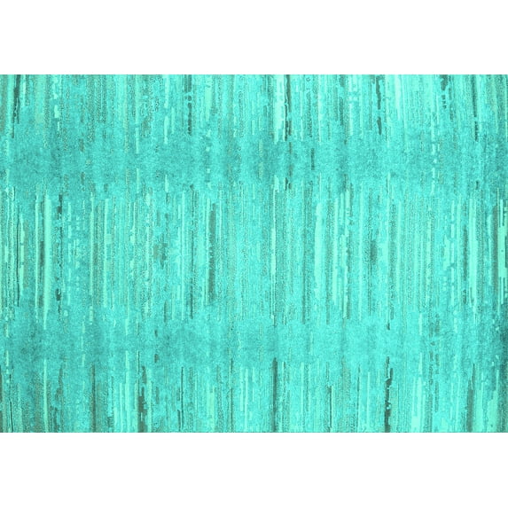 Ahgly Company Indoor Rectangle Abstract Turquoise Blue Contemporary Area Rugs, 5' x 8'