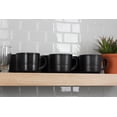 thumbnail image 4 of 10 Strawberry Street Double Line 3.75"/12 fl oz Stoneware Mug, Set of 6, Matte Black, 4 of 6