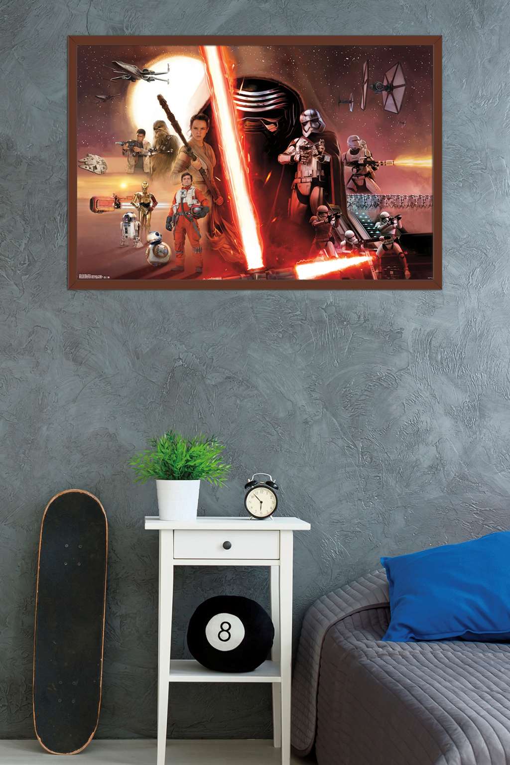 Star Wars: The Force Awakens - Group Wall Poster, 22.375" x 34", Framed