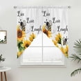thumbnail image 5 of Sunflower Bee Kitchen Window Curtains, Swag Curtains Valance for Bedroom Living Room Bathroom, Vintage Yellow Floral Farmhouse Watercolor Rod Pocket Window Curtain Block Drapes 2 Panels 28"x36", 5 of 9