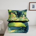 thumbnail image 5 of Homewish Kawaii Woodland Mushrooms Queen Comforter Set,Fungus Plant Comforter Sets Queen,Green,Black Reversible,3pcs,1 Comforter and 2 Pillowcases, 5 of 7