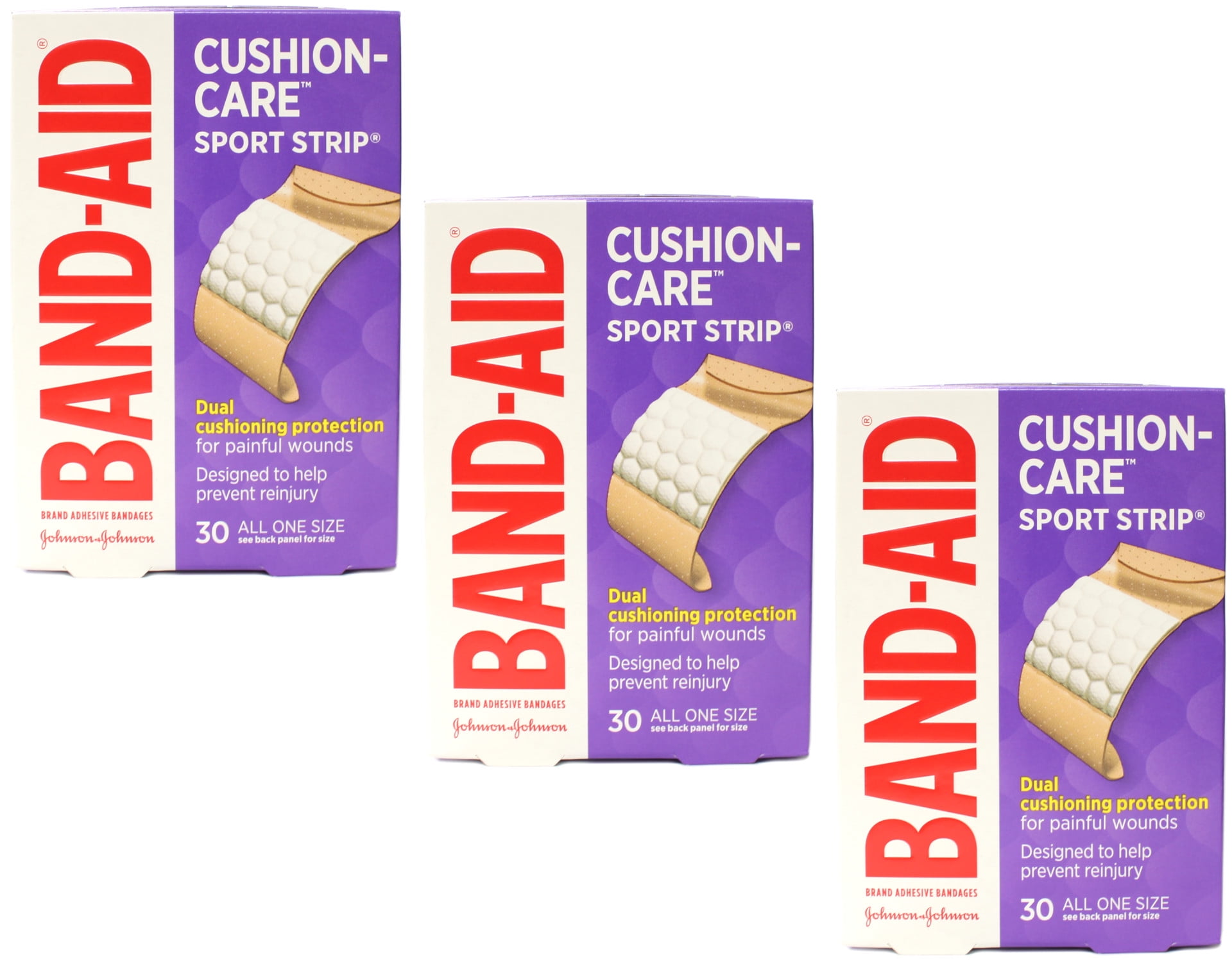 3 Pack BANDAID Bandages Sport Strip Extra Wide 30 Each