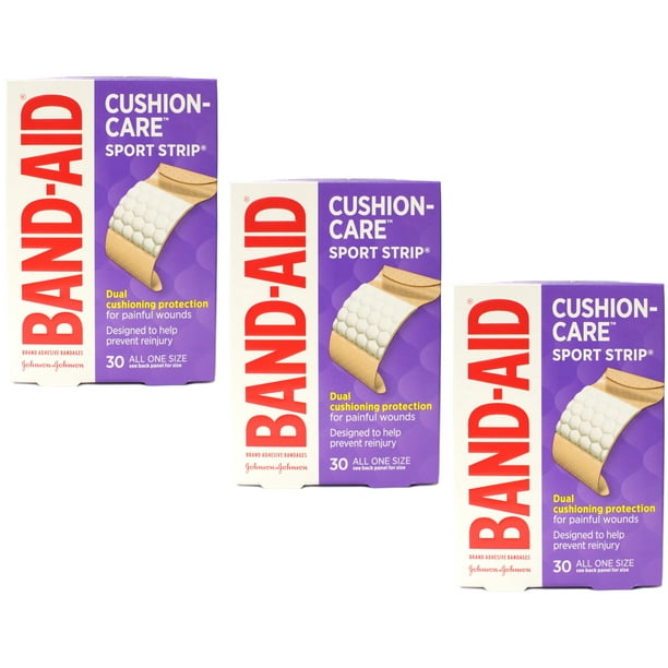 3 Pack BANDAID Bandages Sport Strip Extra Wide 30 Each