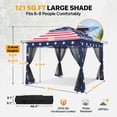 thumbnail image 4 of COOS BAY 11x11 Pop-Up Instant Gazebo Tent with Mosquito Netting Outdoor Canopy Shelter with 121 Square Feet of Shade, American Flag, 4 of 10
