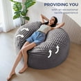 thumbnail image 5 of Bean Bag Chair for , Large 4 ft Bean Bag Chair with  Filling,  Soft   Sofa for  Room , Machine Washable Cover, 5 of 6