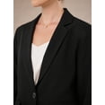 thumbnail image 4 of DARING DIVA Women's Open Front Long Sleeve Work Suit Jacket Blazer with Pockets M Black, 4 of 6