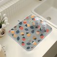 thumbnail image 4 of Yayeee Dish Drying Mat for Kitchen Counter 16" x 18" Microfiber Super Absorbent Coffee Decorative Pad, Gray Acorns Pattern, 4 of 9