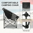 thumbnail image 4 of Folding Round Moon Camping Chair,Lawn Chair w/Cup Holder,Cooler Bag,Black, 4 of 6