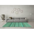 thumbnail image 3 of Ahgly Company Machine Washable Indoor Rectangle Abstract Turquoise Blue Modern Area Rugs, 8' x 12', 3 of 4