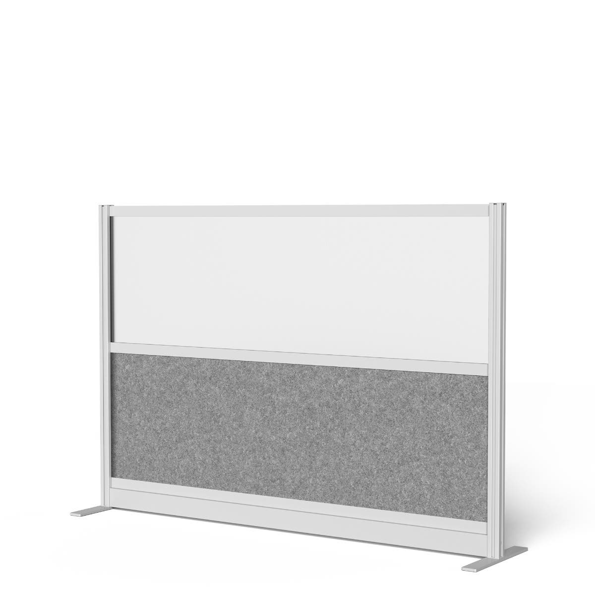 Luxor Expanse Modular Wall Room Divider System - Silver Frame - 70" x 48" Wide Panel Starter Wall, Freestanding