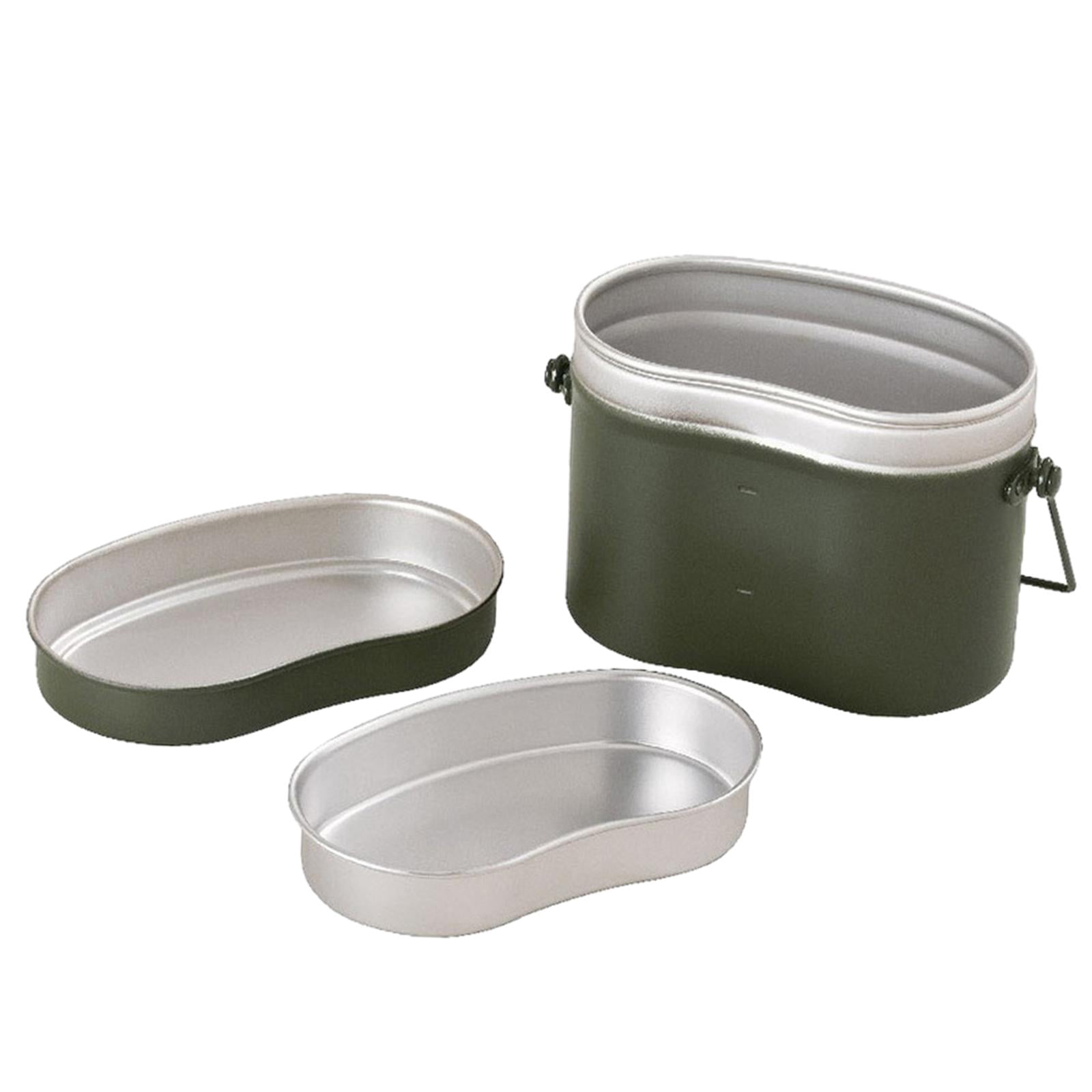 Miulika Lunch Box Bento Box Aluminum Lightweight Pot and Tray Lunch Container Cookware for Camping Picnic Backpacking Fishing Cooking Waist shaped