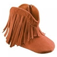 thumbnail image 4 of Baby Girls Cowboy Tassel Boots with Side Zipper Moccasins Non Slip Infant Booties Suede Toddler First Walker Shoes, 4 of 8