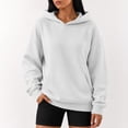 thumbnail image 4 of Garbnen Fleece Women's Hoodie Long Sleeve Women's Sweatshirt Cozy Fall Winter Warm Oversized Trendy Pullover for Women with Pocket White XXL, 4 of 6