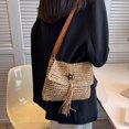 thumbnail image 4 of Bolsa s de paja hechos a mano para mujer s de playa Ehuebsd con borlas tejido de rafia bolsos cruzados de hombro para vacaciones 2022, 4 of 9