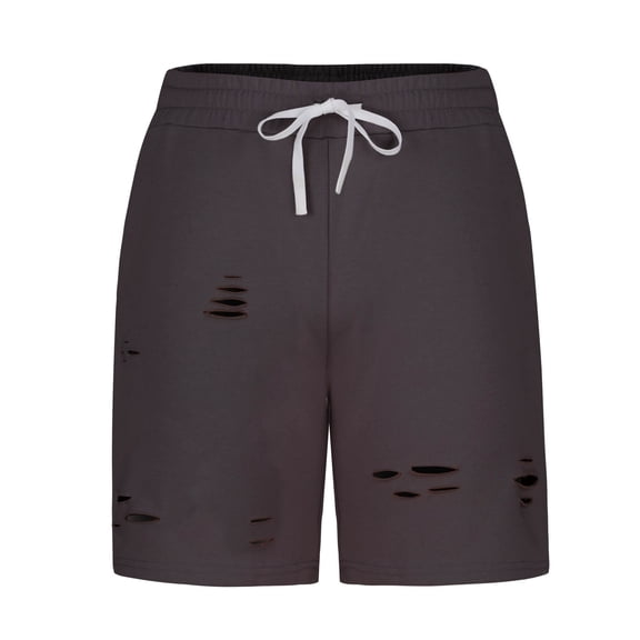 FRSASU Men's Capri Sweat Shorts Hip Hop Solid Below Knee Loose Basketball Athletic Shorts with Pockets Dark Gray