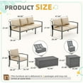 thumbnail image 3 of AECOJOY 7-Piece Metal Sectional Outdoor Furniture Set with 2 Storage Boxes, Beige, 3 of 8