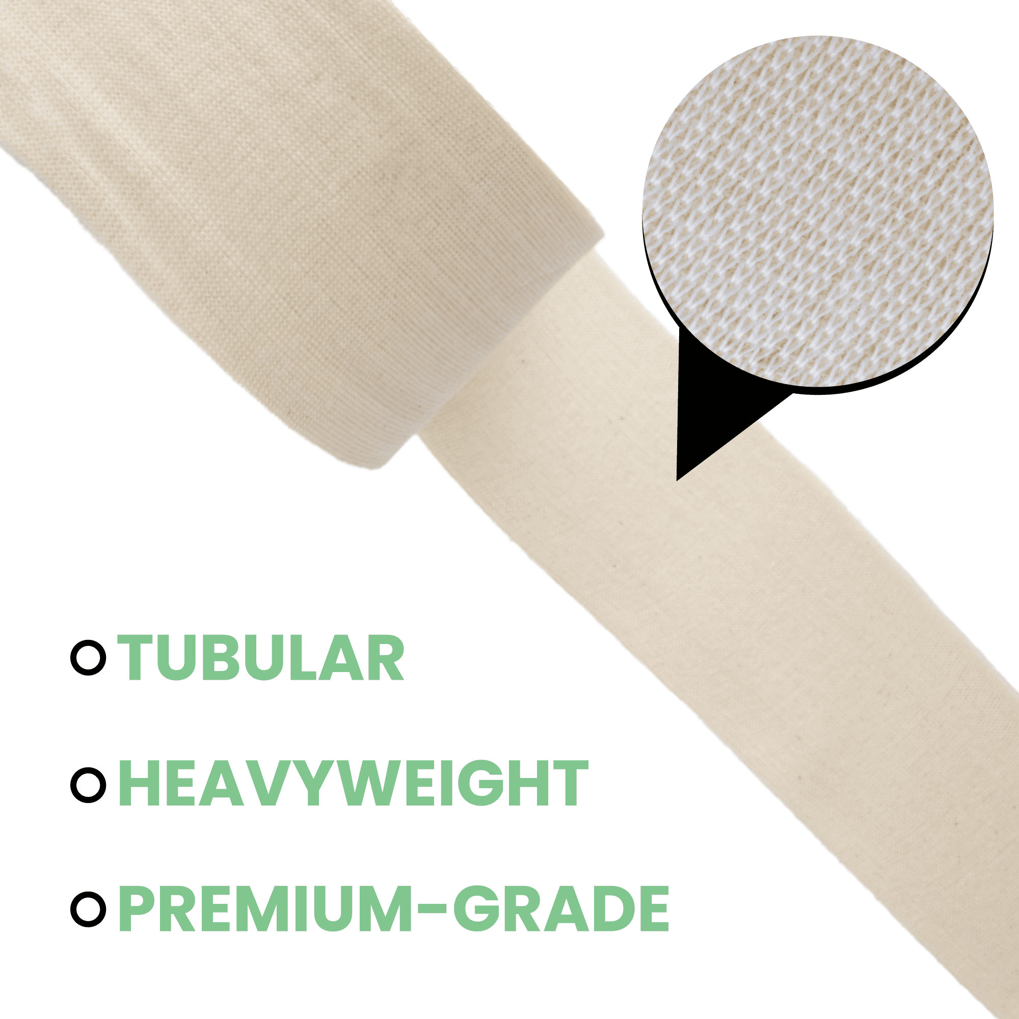 Tubular Stockinette, 4” x 25 yds., Tubing Support Bandage Roll for Arm, Knees, & Legs, Heavyweight & Premium-Grade