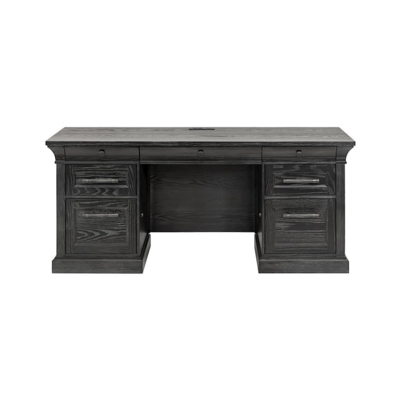 Traditional Wood Executive Desk Storage Office Credenza Fully Assembled Black