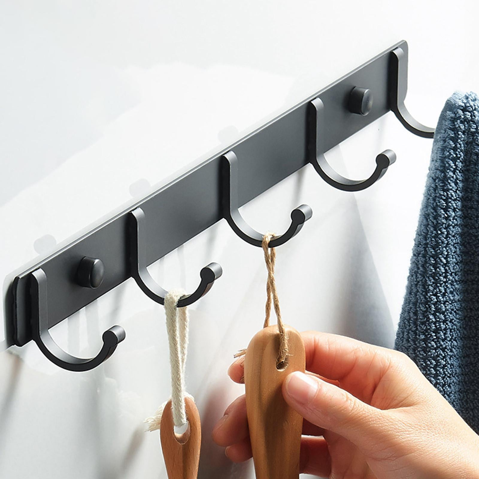 WHITGO Coat Hooks Wall Mounted, 5 Hooks Wooden Coat Hook Rail for Coat Hat  Towel Robe Hat Clothes Purse Robes Kitchen Bathroom Entryway (Dark Brown, 1  Pack) : Amazon.co.uk: Home & Kitchen