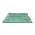 thumbnail image 2 of Ahgly Company Machine Washable Indoor Rectangle Persian Turquoise Blue Bohemian Area Rugs, 3' x 5', 2 of 4