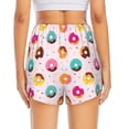 thumbnail image 3 of Picia Donut Pattern Women's 2 in 1 Athletic Running Shorts High Waisted Workout Casual Gym Sweat Shorts with Comfy Liner Zipper Pockets-, 3 of 9