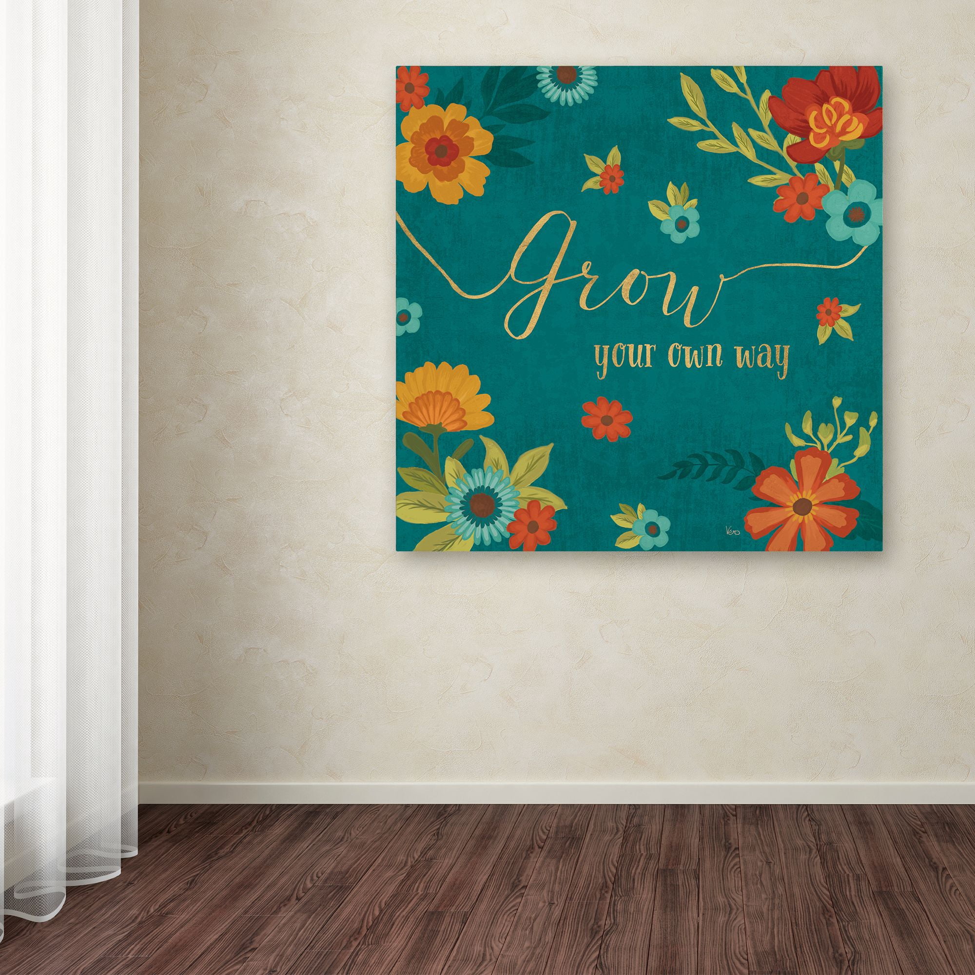 Trademark Fine Art 'Flourish II Teal' Canvas Art by Veronique Charron