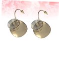 thumbnail image 3 of CRILSTYLEO 1Par Pendientes Colgantes Metal Dorado Redondo Para Look Casual Y Fiesta, 3 of 8